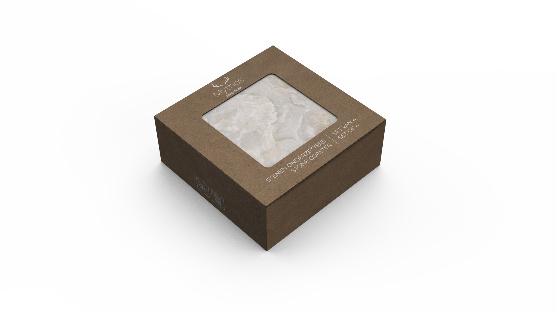 Mythos Design Studio - Wholesale Coasters - Marble Look, Natural Stone Coaster Set of 412