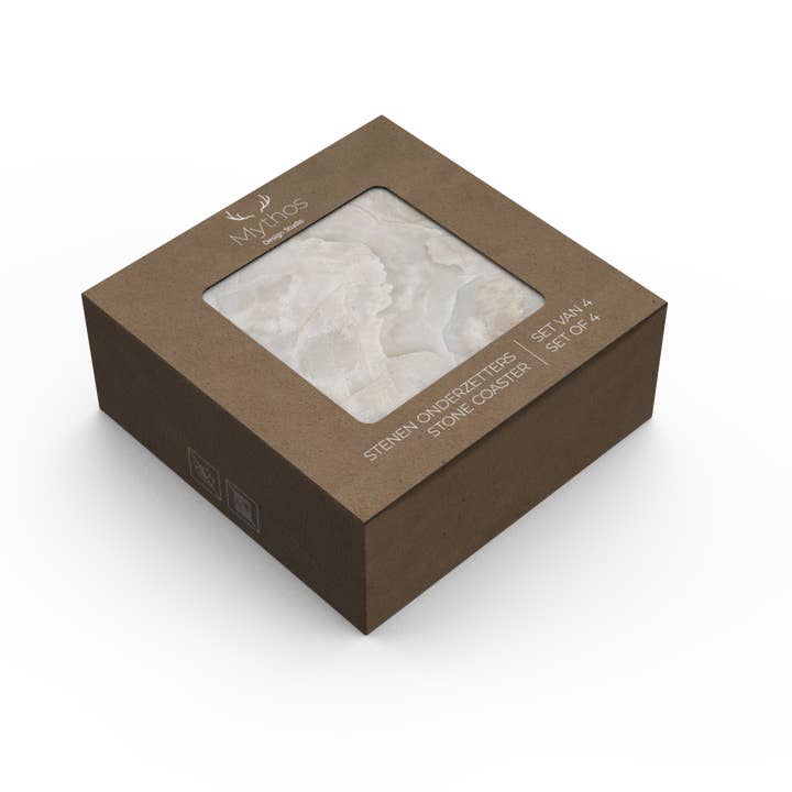 Mythos Design Studio - Wholesale Coasters - Marble Look, Natural Stone Coaster Set of 412