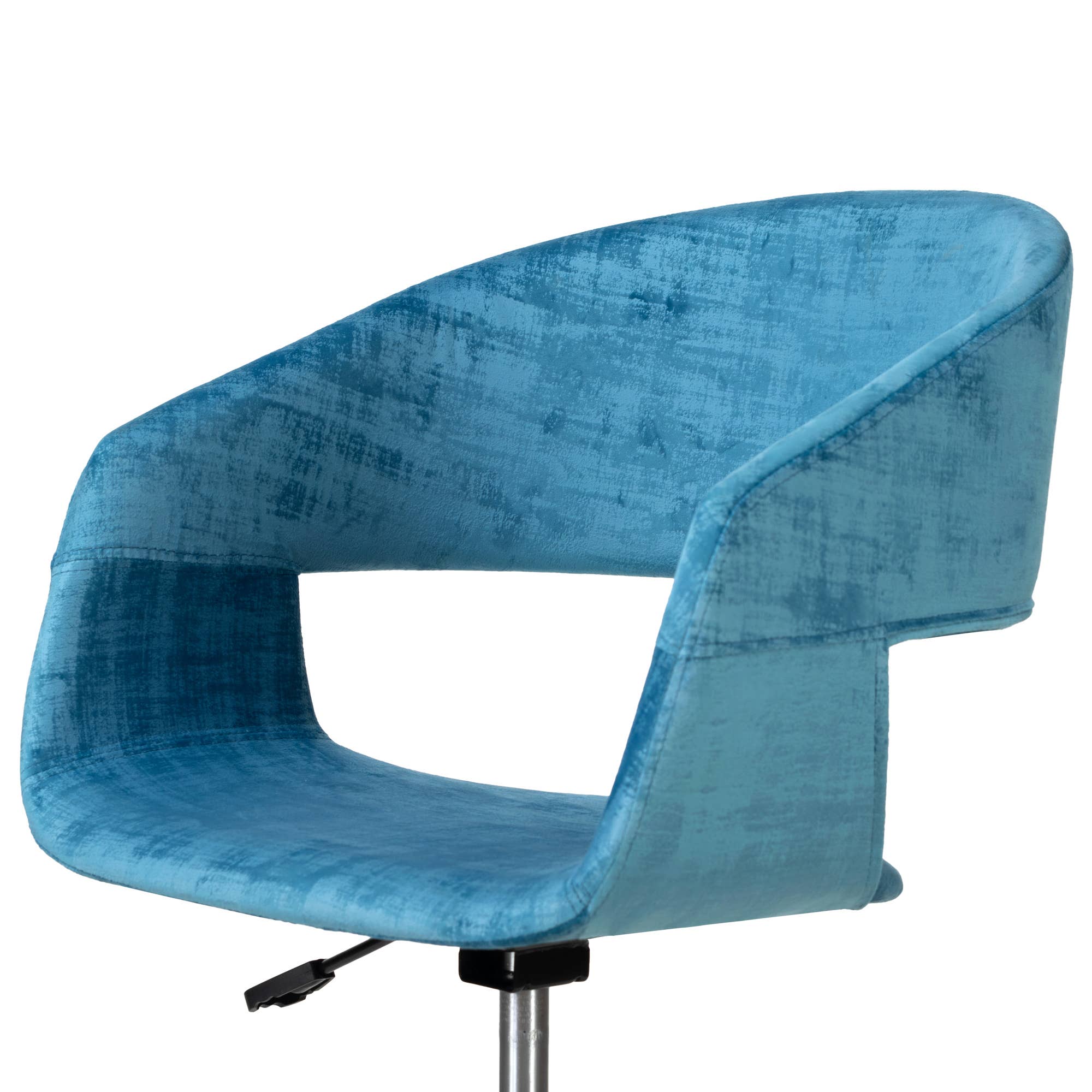 Glamour Home - Wholesale Chair - Amani Blue Velvet Office Chair with Golden Metal Base5