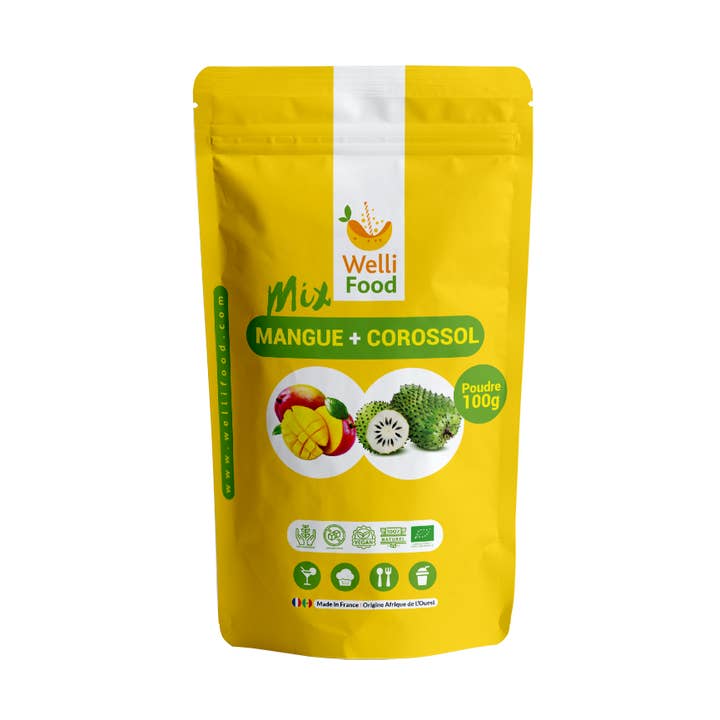WELLI FOOD - Wholesale Protein/Superfood Powder - Soursop and Mango Powder Mix 100g0