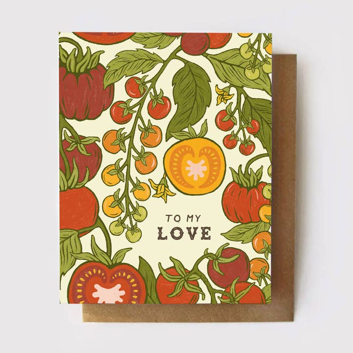 A mi amor Tarjeta de San Valentín de tomate para venta al por mayor de Root & Branch Paper Co.