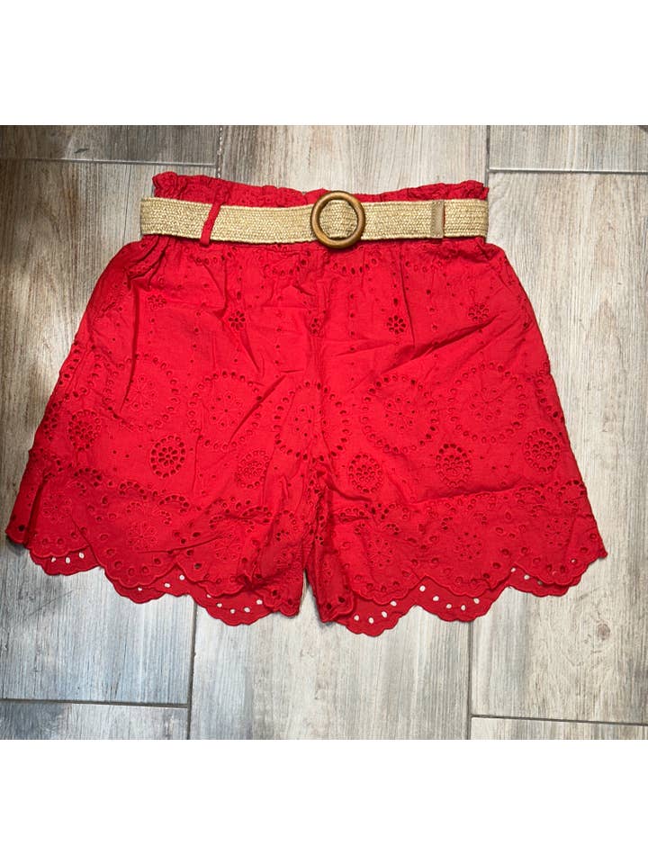 LÉA & LUC - Wholesale Shorts - Women's - Broderie anglaise shorts in 100% cotton REF. 250225