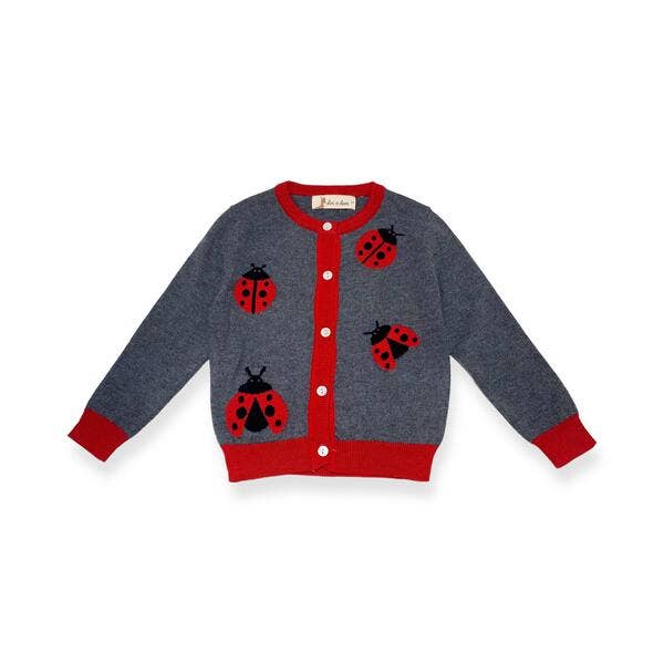 Doe a Dear - Wholesale Cardigan - Kids - A50 1985 Ladybug Wooly Cardigan