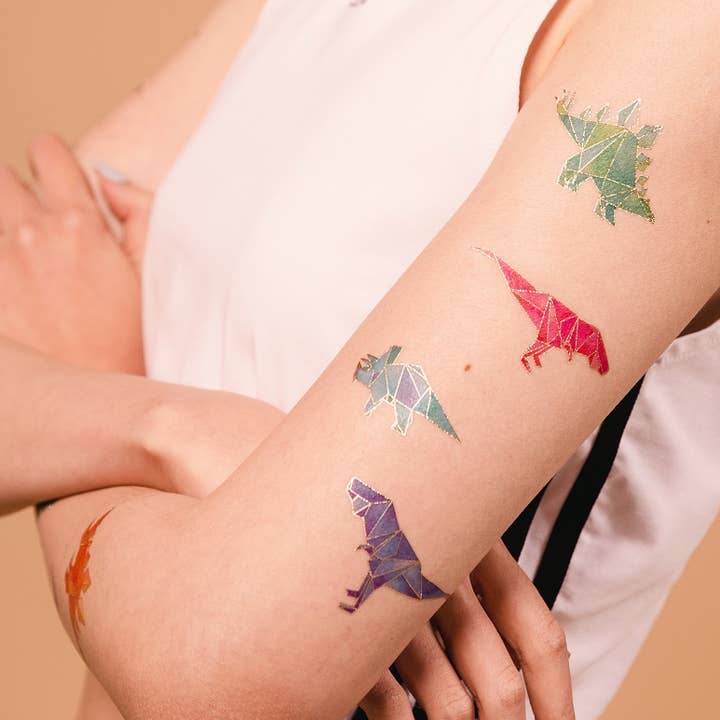 Geo Dino Temporary Tattoos Stickers for wholesale by PAPERSELF