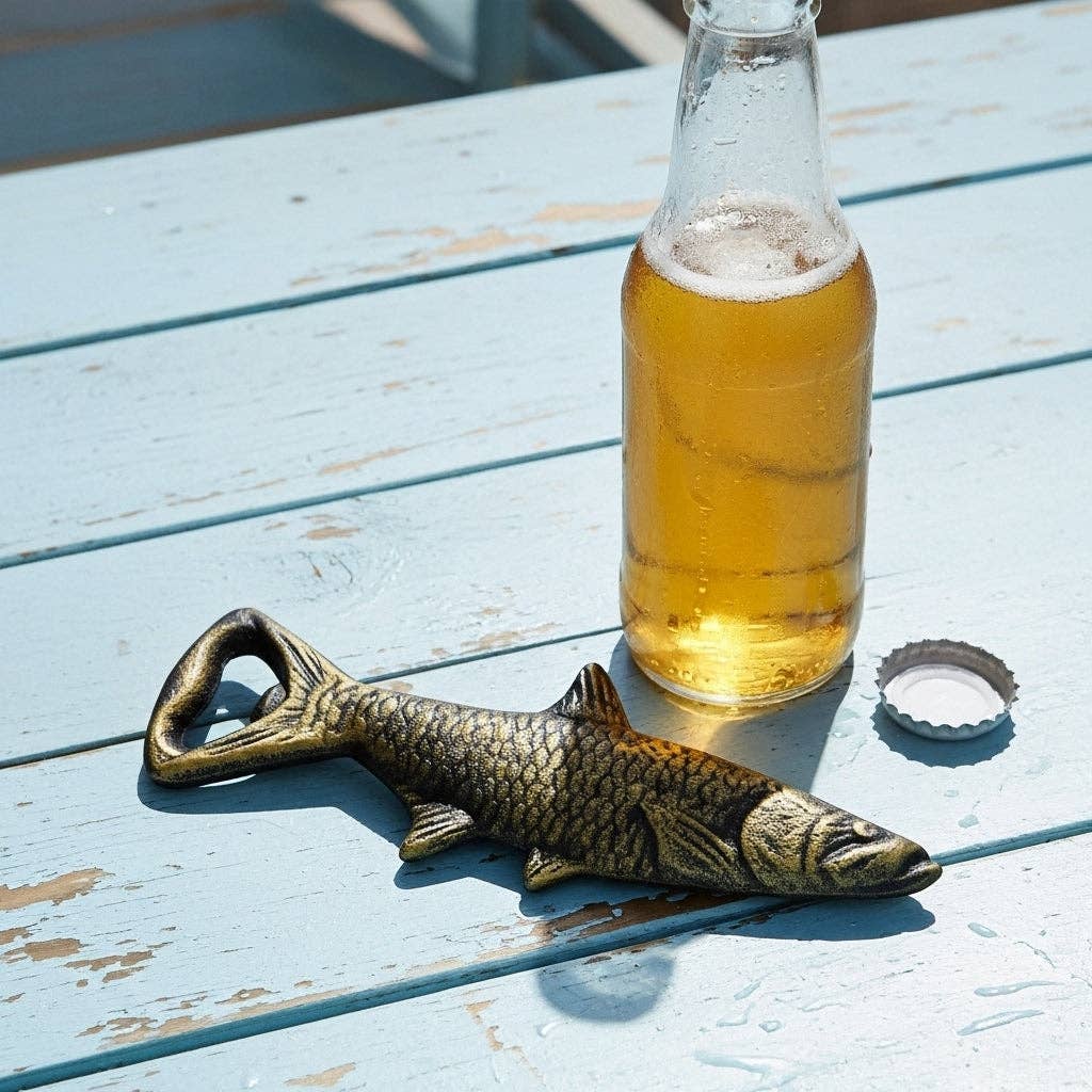 Iron & Blossom - Wholesale Bottle/wine opener - Fish Bottle Opener, Cast Iron Nautical Bar Kitchen Tool0