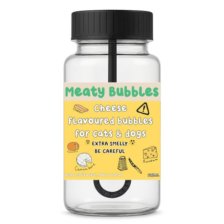 Meaty Bubbles Cheese Bubbles 125ml for wholesale by Apex Pet Products (Meaty Bubbles)