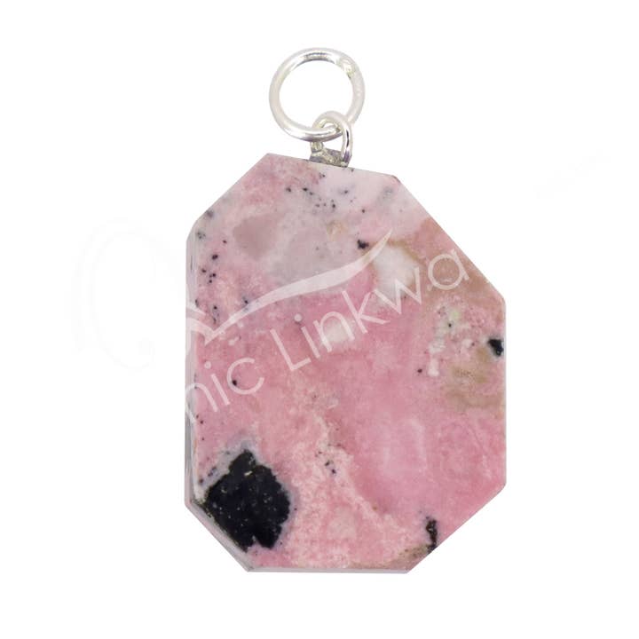 Oceanic Linkways Inc - Wholesale Individual charm/pendant - (PC)PENDANT - SLICE RHODONITE POLISHED 0.75-1"L0
