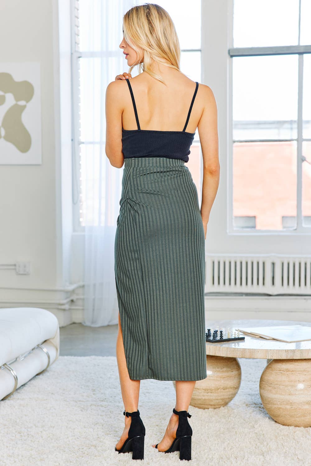FSL Apparel - Wholesale Skirt - Women's - SS8032 - RIBBED WARP MIDI SEXY SKIRT8