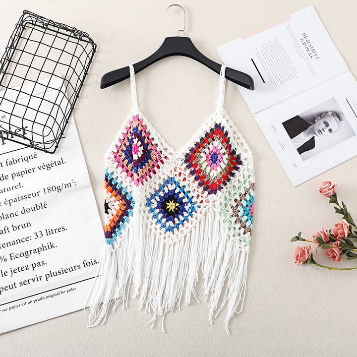 Funkyrel® Atzbranding Limited - Wholesale Camisole - Women's - Crosa - Handmade Bohemian Crochet Design Camisole