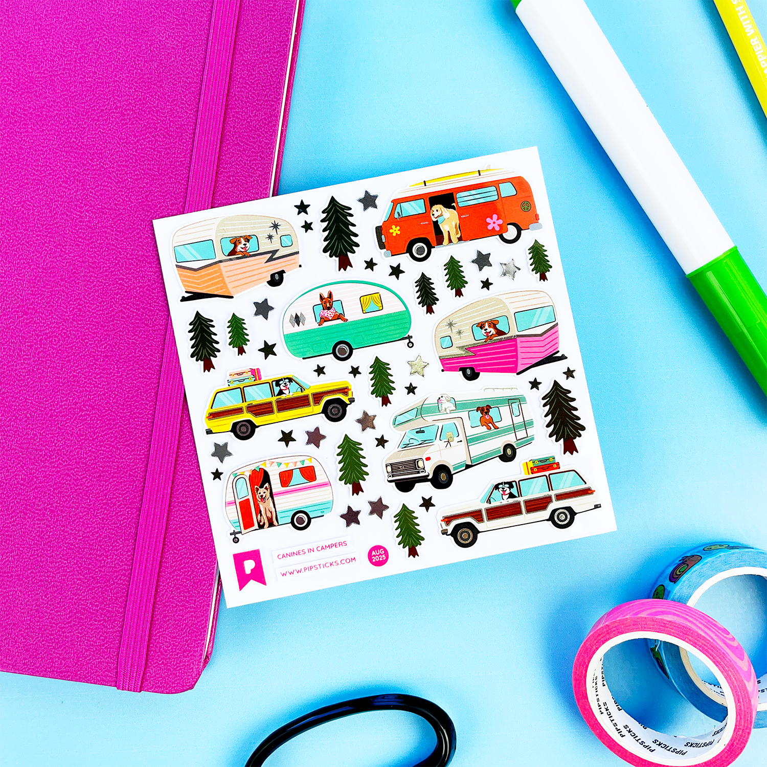 Pipsticks - Wholesale Sticker - Canines in Campers1