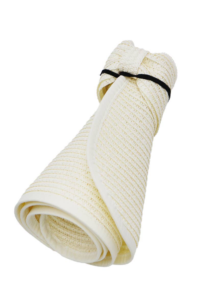 Assorted Pack And Go Paper Straw Wide Roll-up Sun Hat for wholesale on Faire13