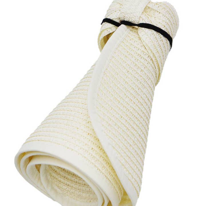 Assorted Pack And Go Paper Straw Wide Roll-up Sun Hat for wholesale on Faire13