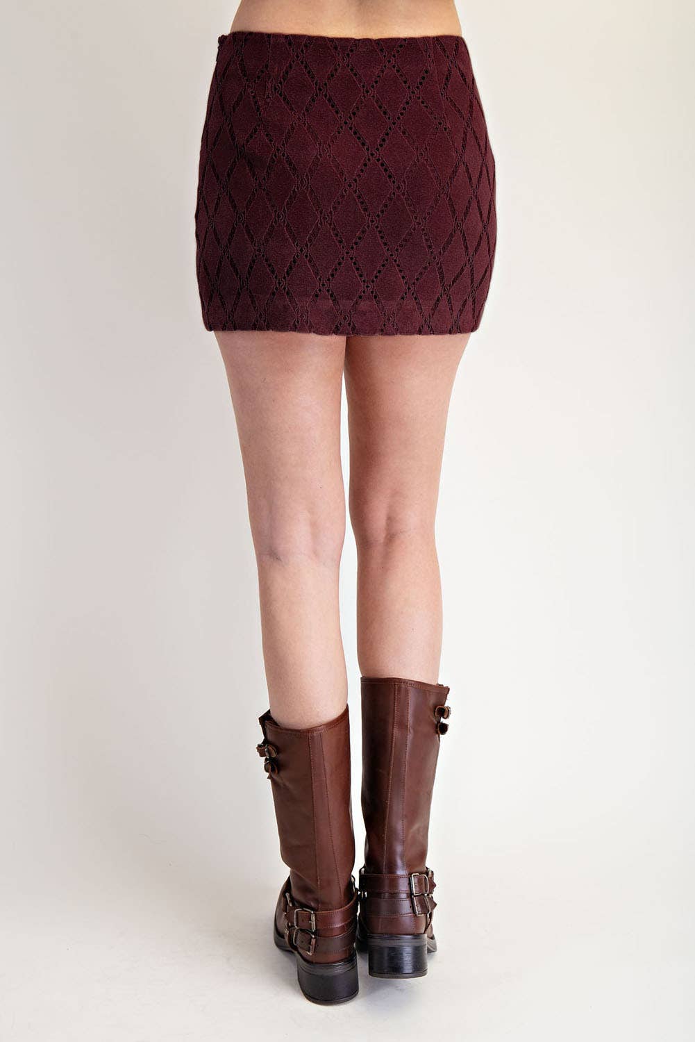 Edit by Nine - Wholesale Skirt - Women's - Patterned Faux Suede Mini Skirt6