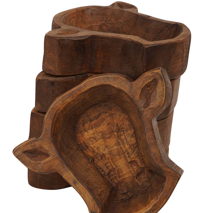 My Amigos Imports - Wholesale Candle Holder - Mini-Cow Head Dough Bowl-Candle Ready-8x7 in-Mini Cow Head