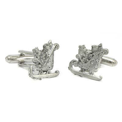 Boutons de manchette en forme de traîneau du père Noël pour la vente par Cufflinks Depot