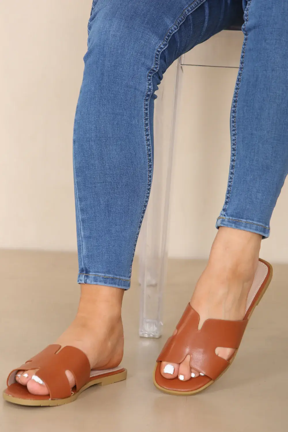 No Doubt Shoes – wholesale Sandals – Women's – WOMEN'S PU STRAP SUMMER FLAT FAUX LEATHER SANDALS 13