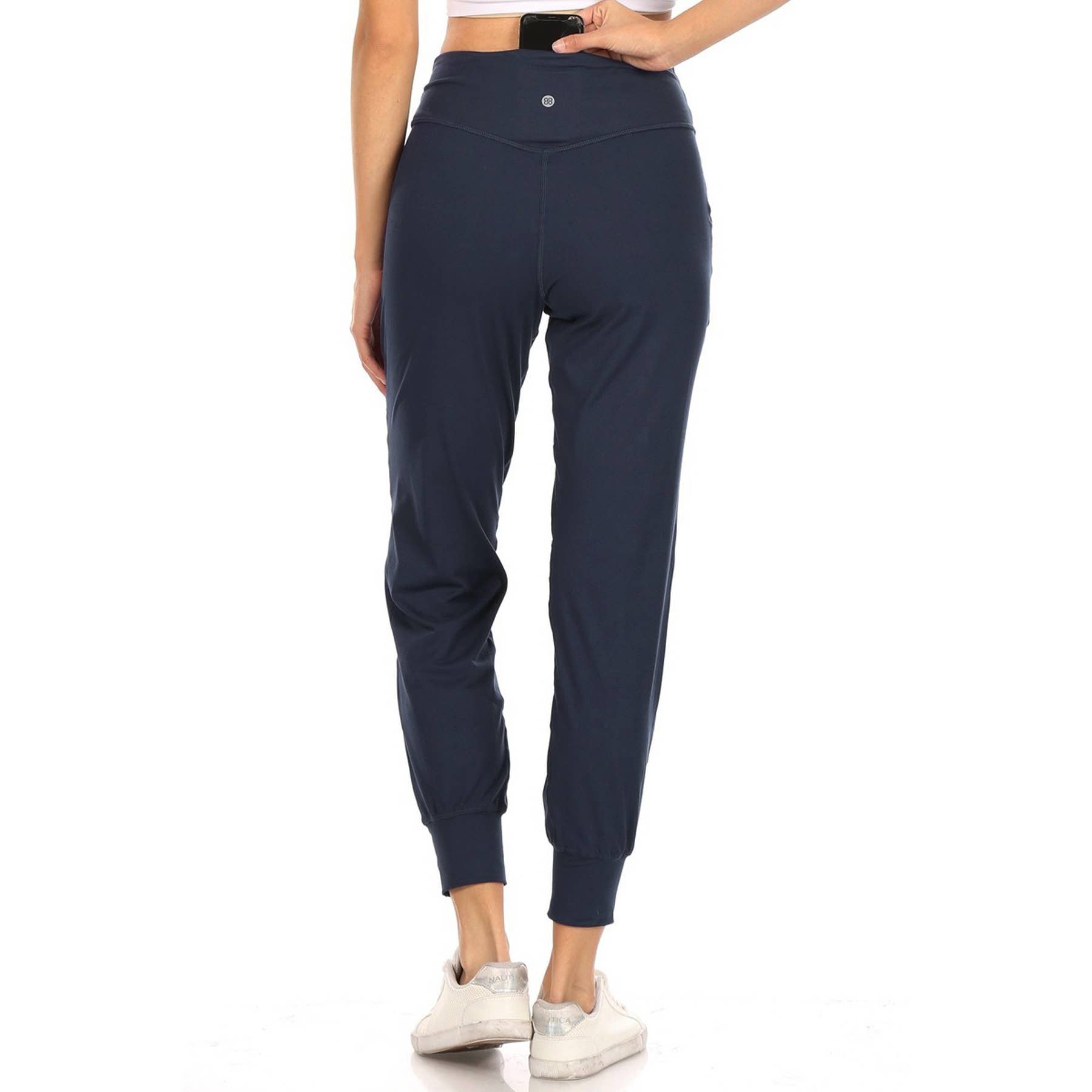 Leggings Depot - Vendita all'ingrosso Pantaloni sportivi/da jogging - Donna - Pantaloni da jogging slim fit con tasca posteriore nascosta9