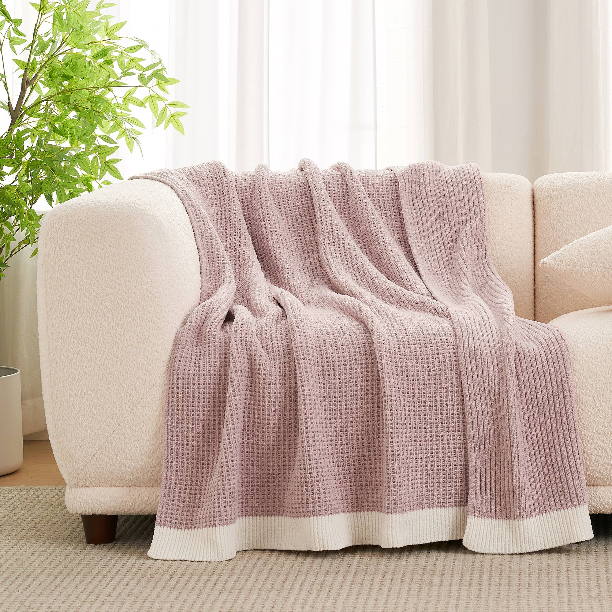 DreamValley - Wholesale Throw Blanket - AH Reversible Chenille Waffle Knit Throw Blanket14