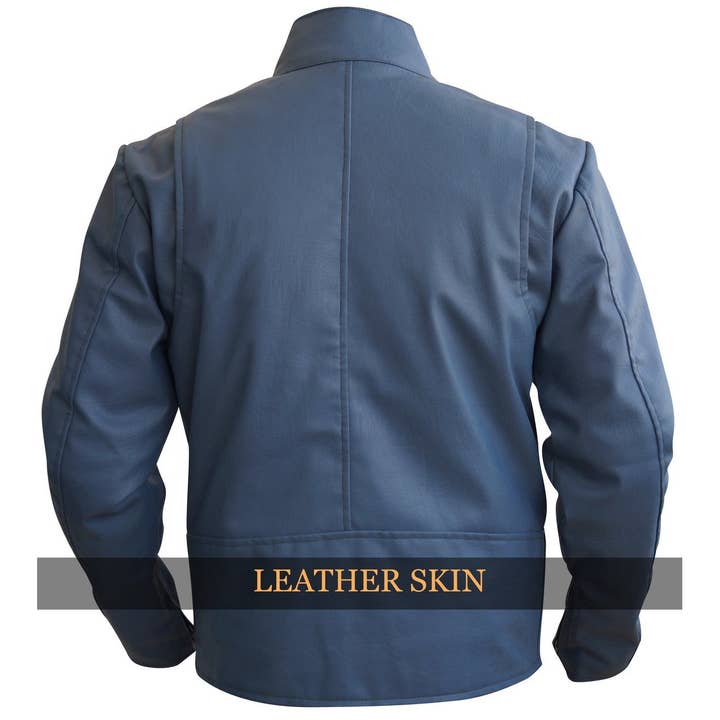 Leather Skin Shop - Wholesale Leather Jacket - Men's - Men's Gray Synthetic Leather Jacket