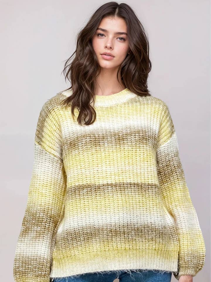 Ani Striped Sweater Top. for wholesale by Sewn and Seen