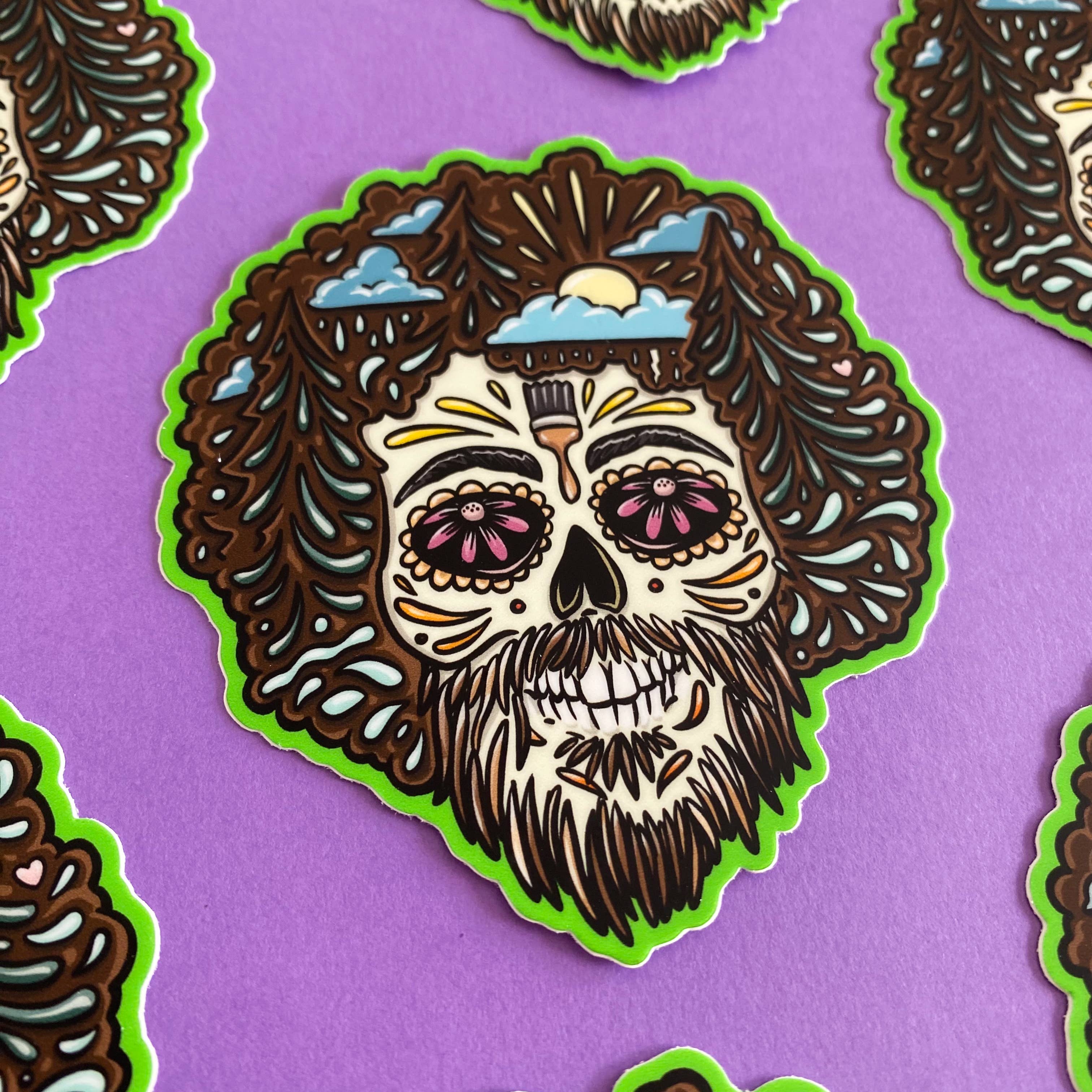 The Paint Sesh - Wholesale Sticker - Bob Ross Sticker | Famous Artist Decal | Day of the Dead5