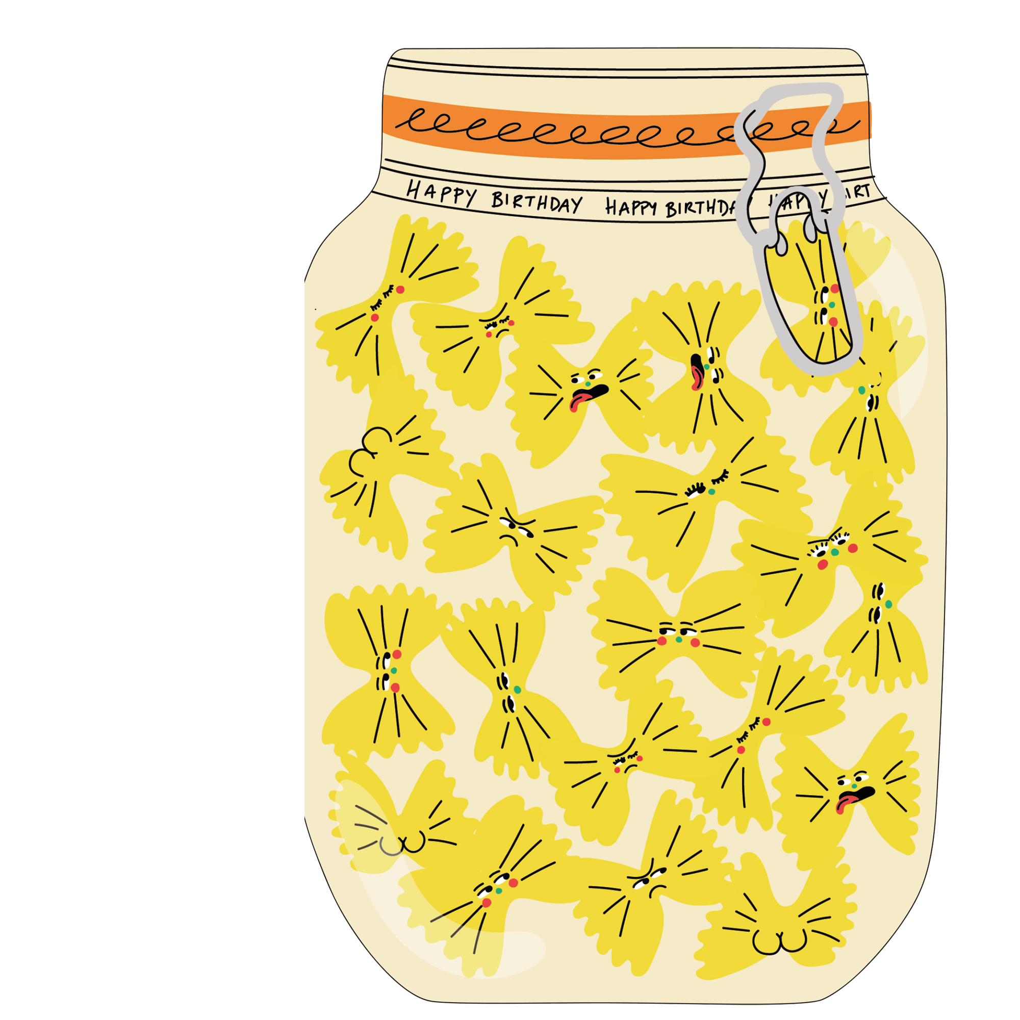 Eat the Moon | Greeting cards and stationery – wholesale Birthday card – Pasta jar- Die cut greeting card1