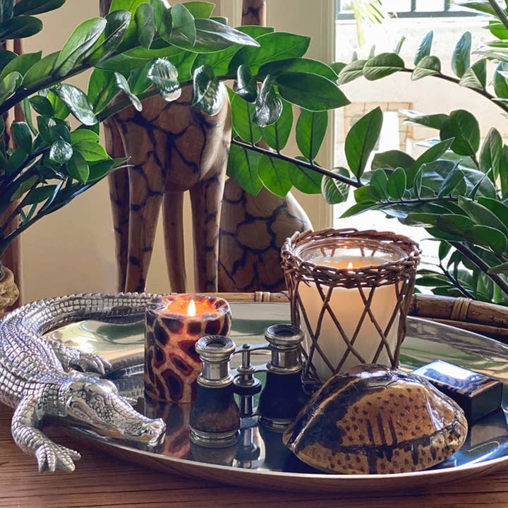 Plateau ovale en alligator pour la vente par Arthur Court