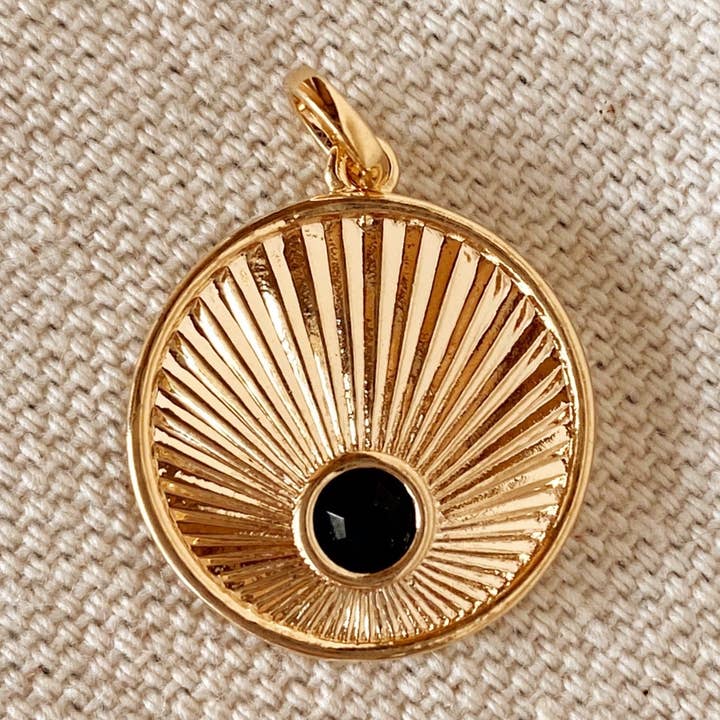 18k Gold Filled Radial Plate with Colored CZ Charm for wholesale by GoldFi