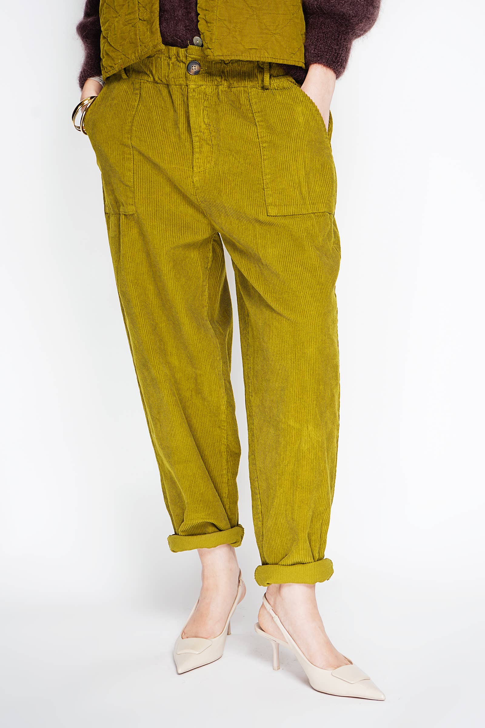 NOELINE – wholesale Byxor - Dam – Manchesterbyxor med knapp 305131