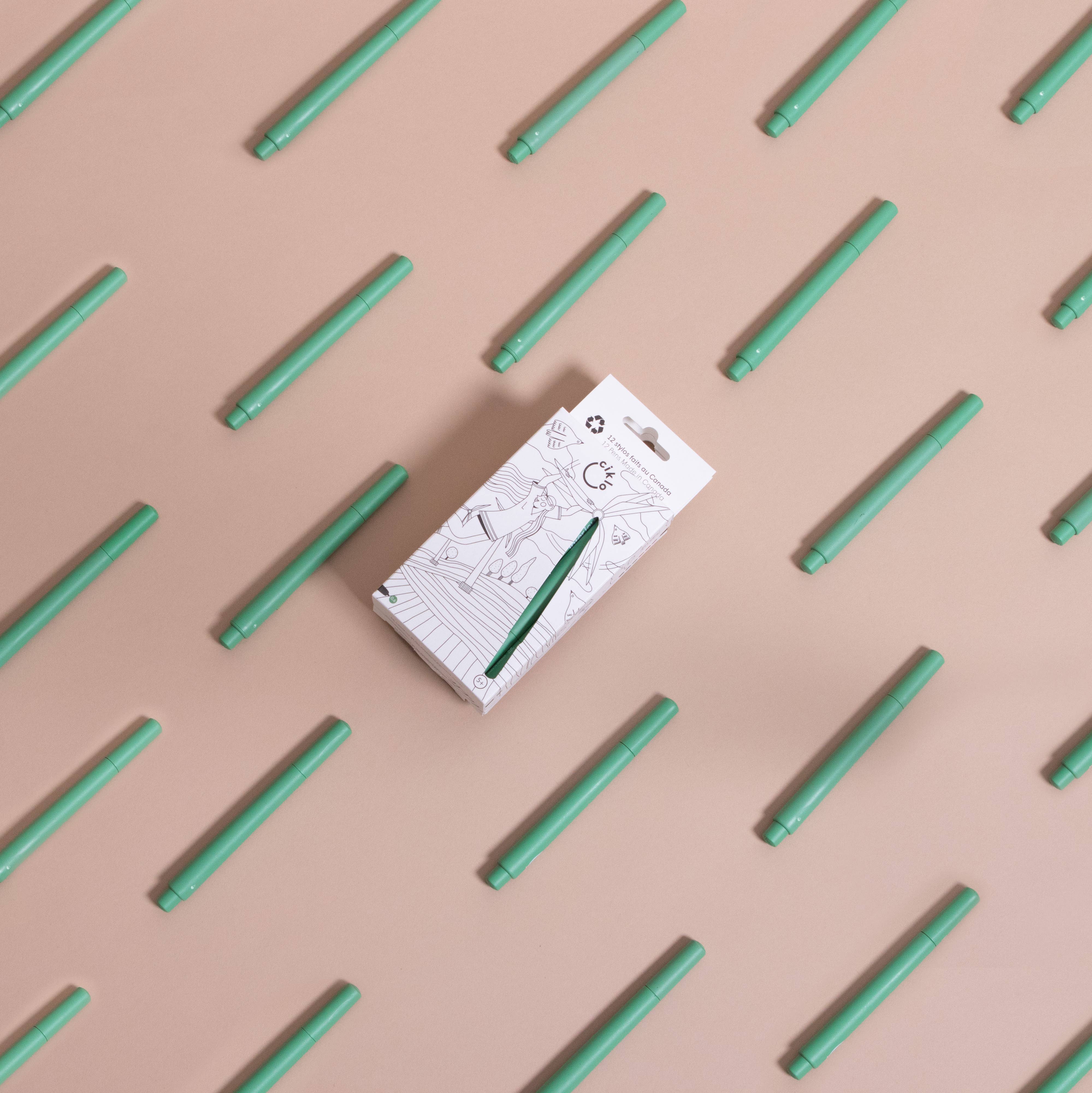 kotmo – wholesale Pennor – ciklo - 12 miljövänliga gröna pennor1