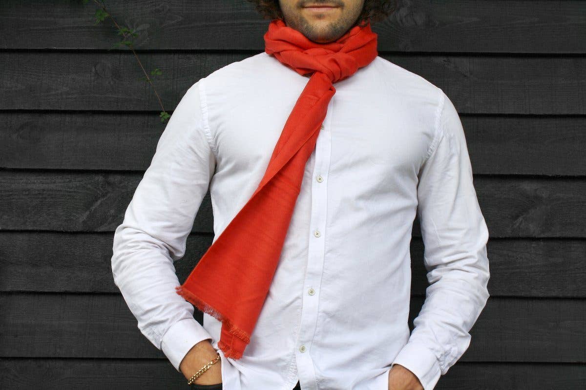 Swole Panda - Wholesale Scarf - Men's - Tangerine Orange Bamboo Scarf1