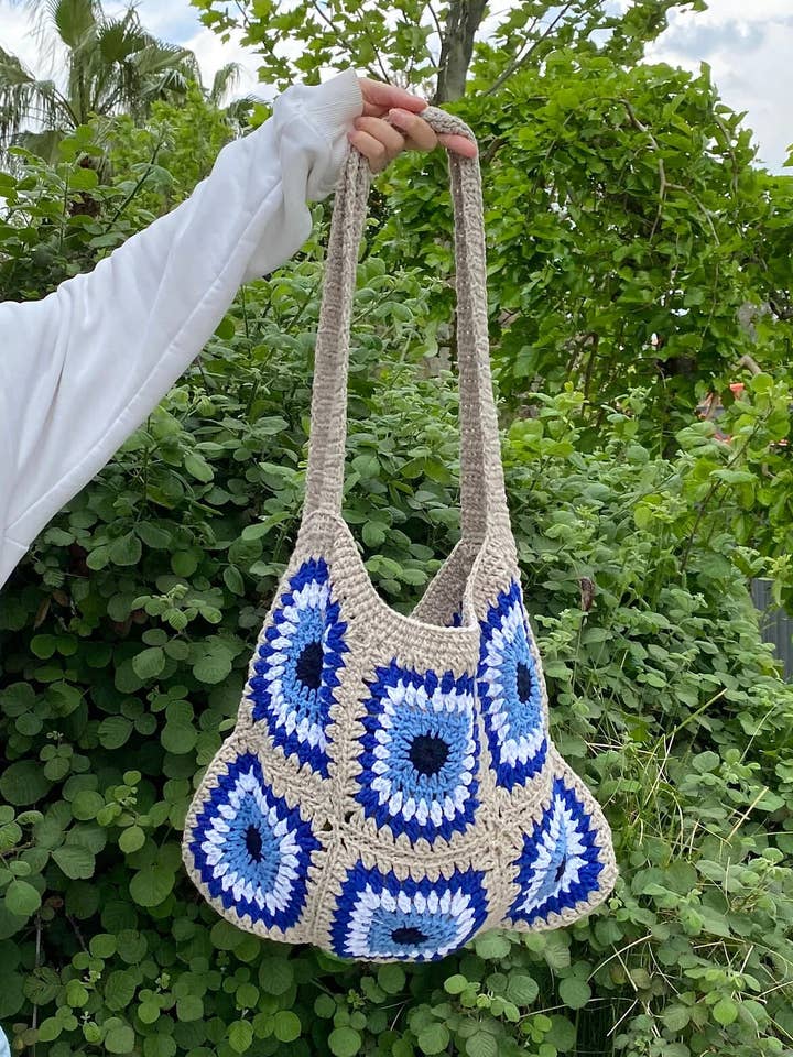 Borsa Granny Square Evil Eye per la vendita all'ingrosso da parte di SmyrnaCollective