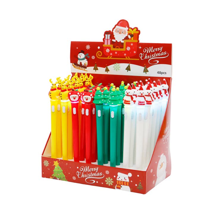 ASSORTED Christmas Led Light-up 0.7 mm Pen - 48 Pcs for wholesale on Faire1