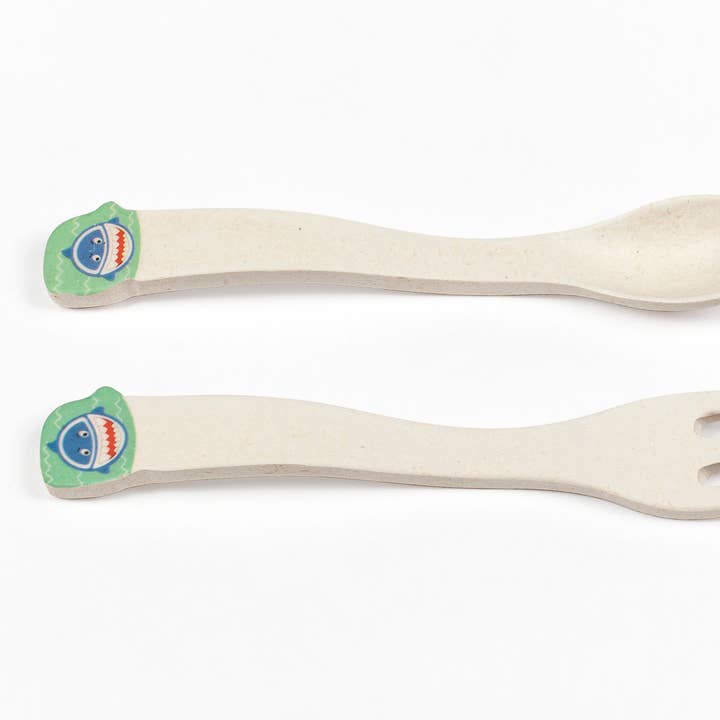 Sammy Shark Spoon and Fork for wholesale by Bamboozle