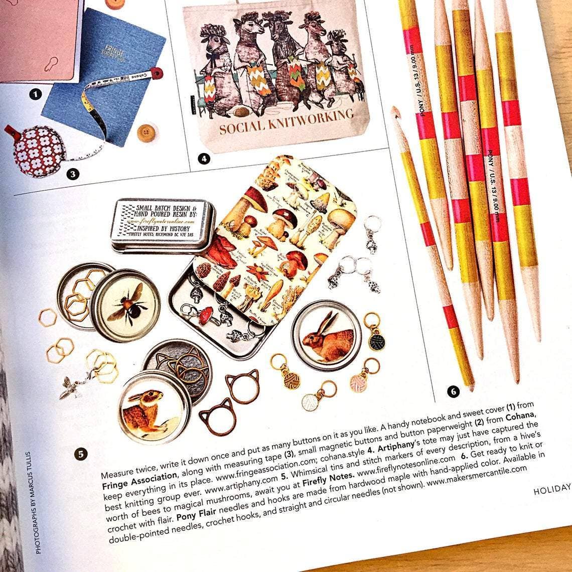 Firefly Notes - Wholesale Knitting/Crochet Supplies - Cat Stitch Markers, Small, Med or Large, Multi Colours, Knitting Gift, as Seen in Vogue Knitting!8