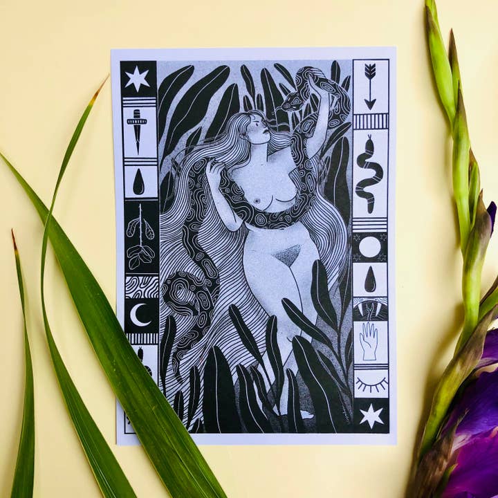 Snake Charmer Print for wholesale by Uschie