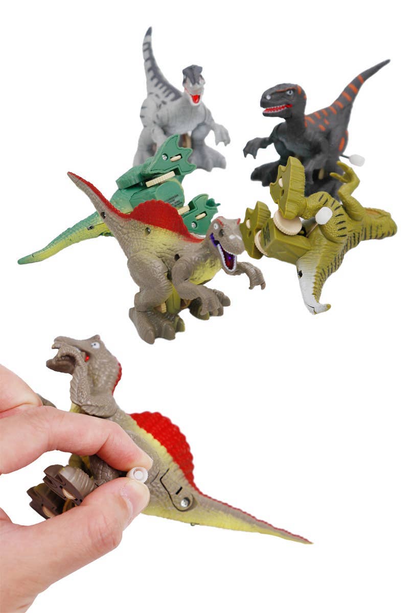 ASSORTI Dinosaurus Led-Up Windup Walking Clockwork-speelgoed met LED-verlichting voor groothandel op Faire1