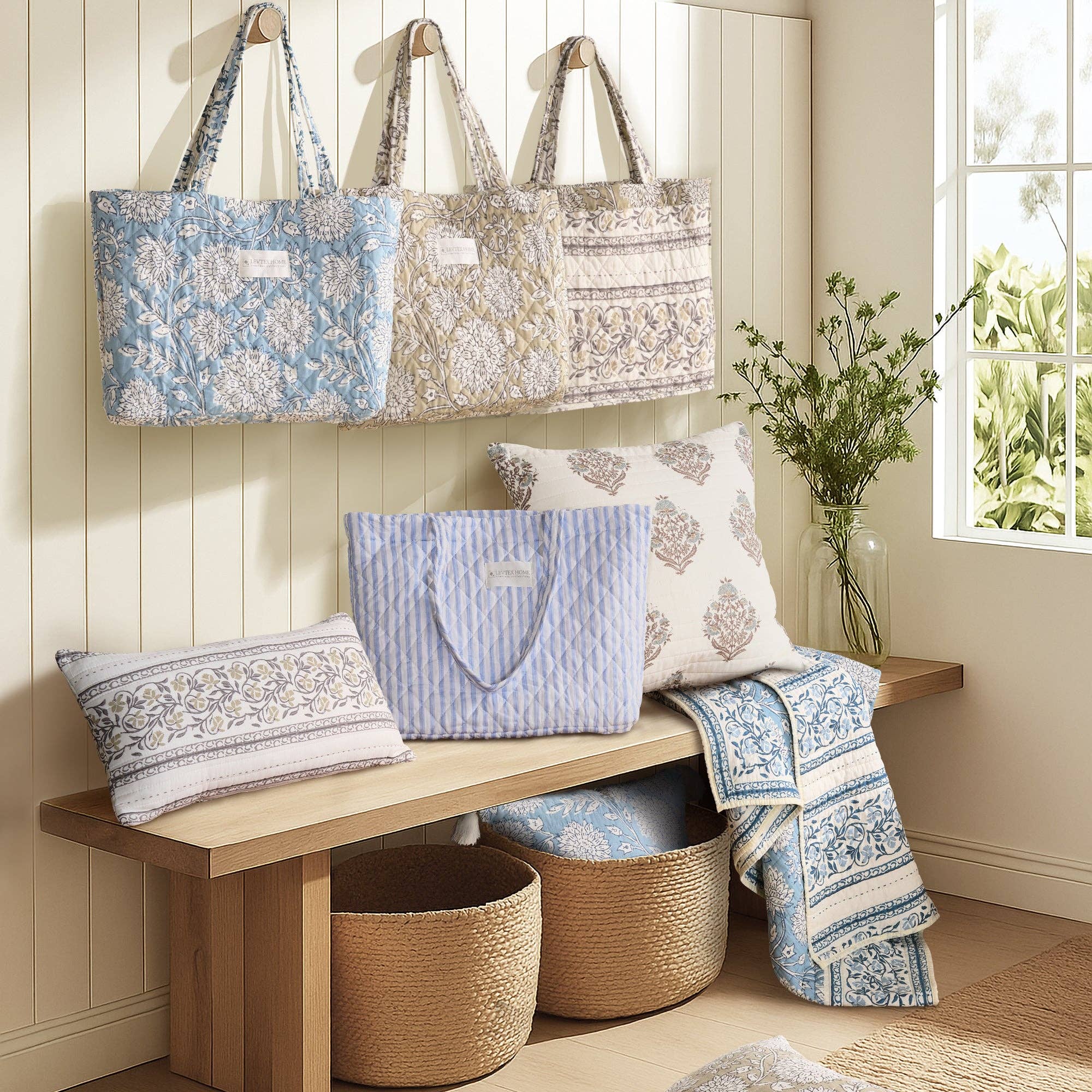 Levtex Home - Wholesale Tote Bag - Women's - Adare Blue Tote Bag3