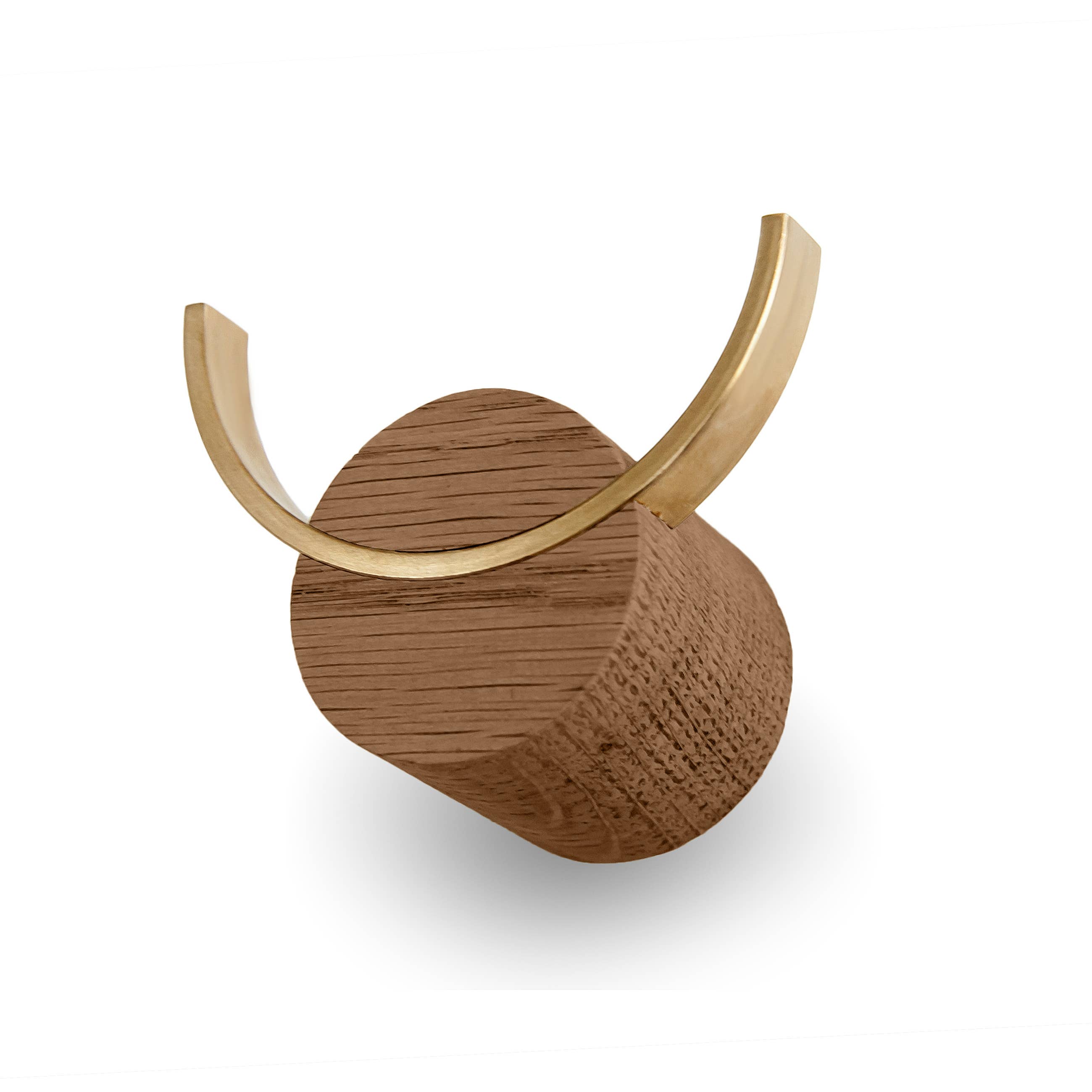 NAMUOS - Wholesale Wall Hook - Wooden wall hook DEER - Walnut, Brass, 2 sizes