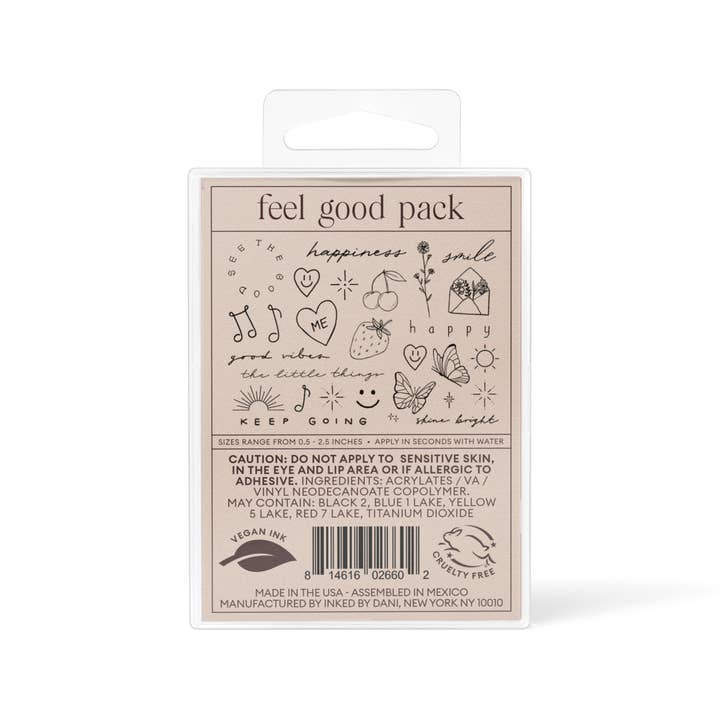INKED by Dani - Wholesale Temporary Tattoo - Feel Good Temporary Tattoo Pack