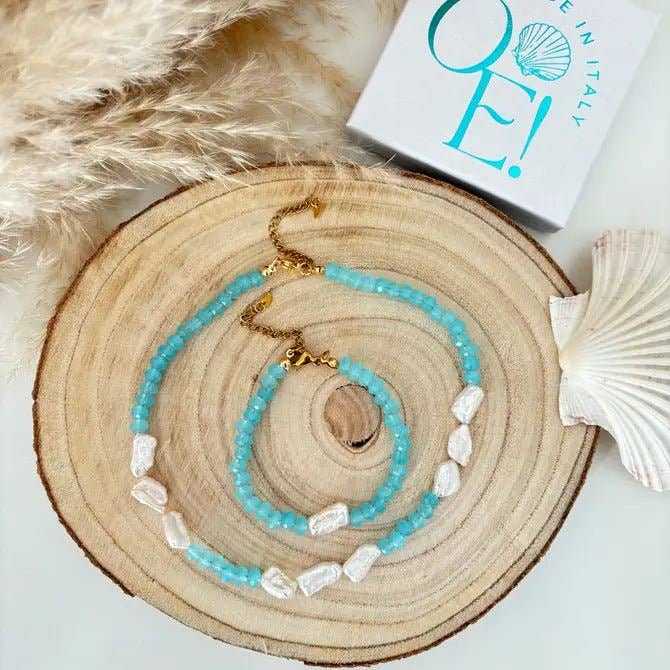 OE! - Wholesale Beaded/Pearl Necklace - INCASTRI CELESTI - Collare di perle Keshi con perline di cristallo3