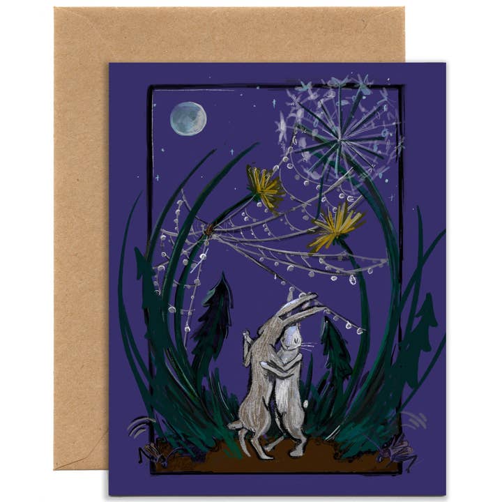 Waltzing Rabbits Wedding/Anniversary Card for wholesale by Tiny and Snail