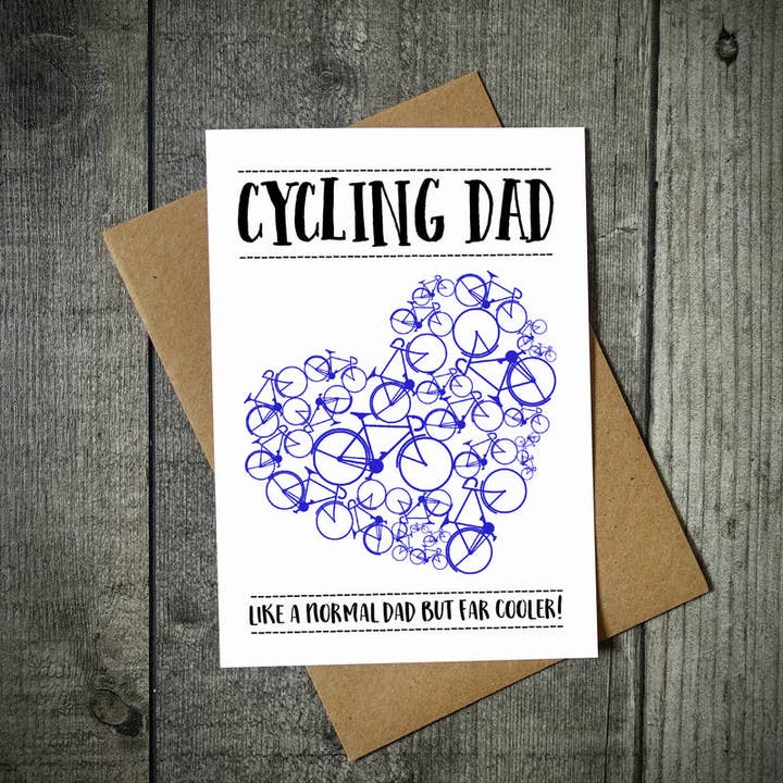 Cycling Dad Greetings Cards for wholesale by EllieBeanPrints
