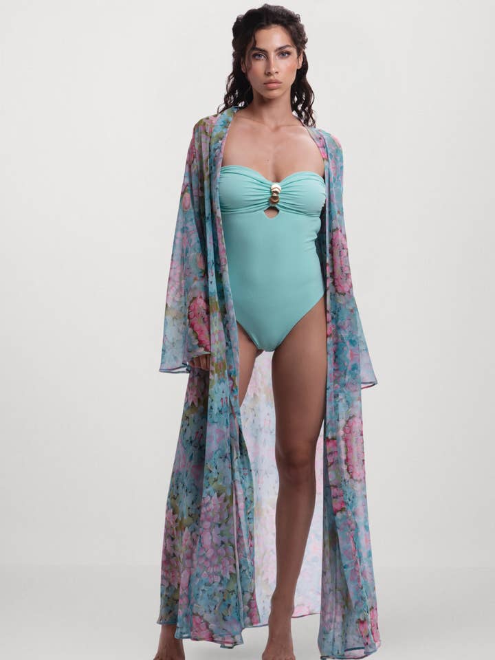 Kaftan Gown Botanical per la vendita all'ingrosso da parte di Flavia Valentini