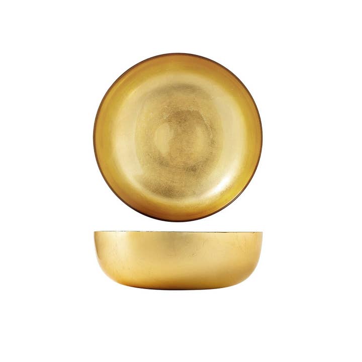 Goldie glazen schaal met goudblad Ø 27 cm voor wholesale door H&H