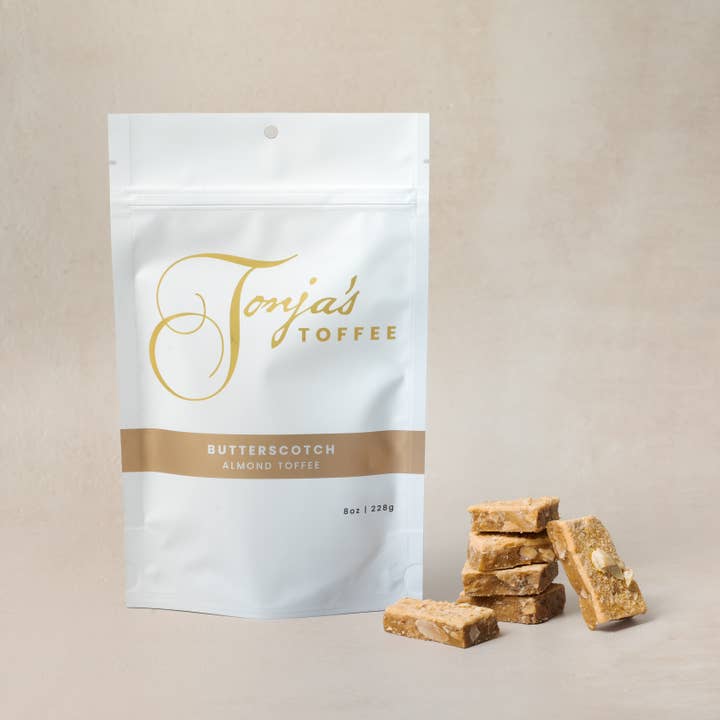 Butterscotch Almond Toffee for wholesale by Tonja's Toffee
