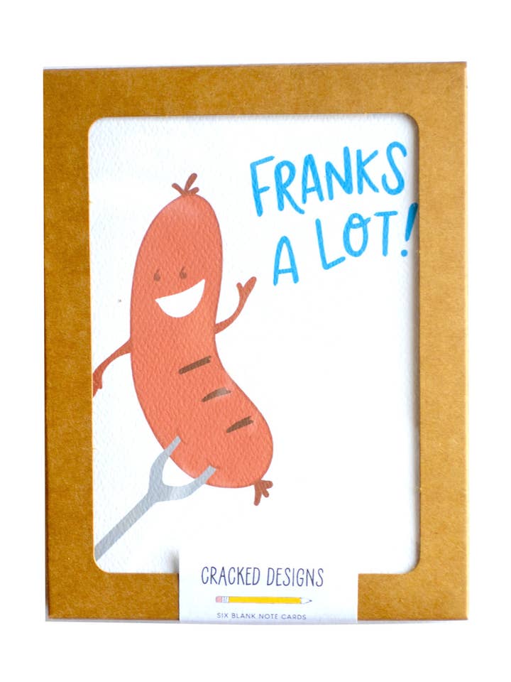 Franks A Lot Notecard-Set für den Großhandel von Cracked Designs