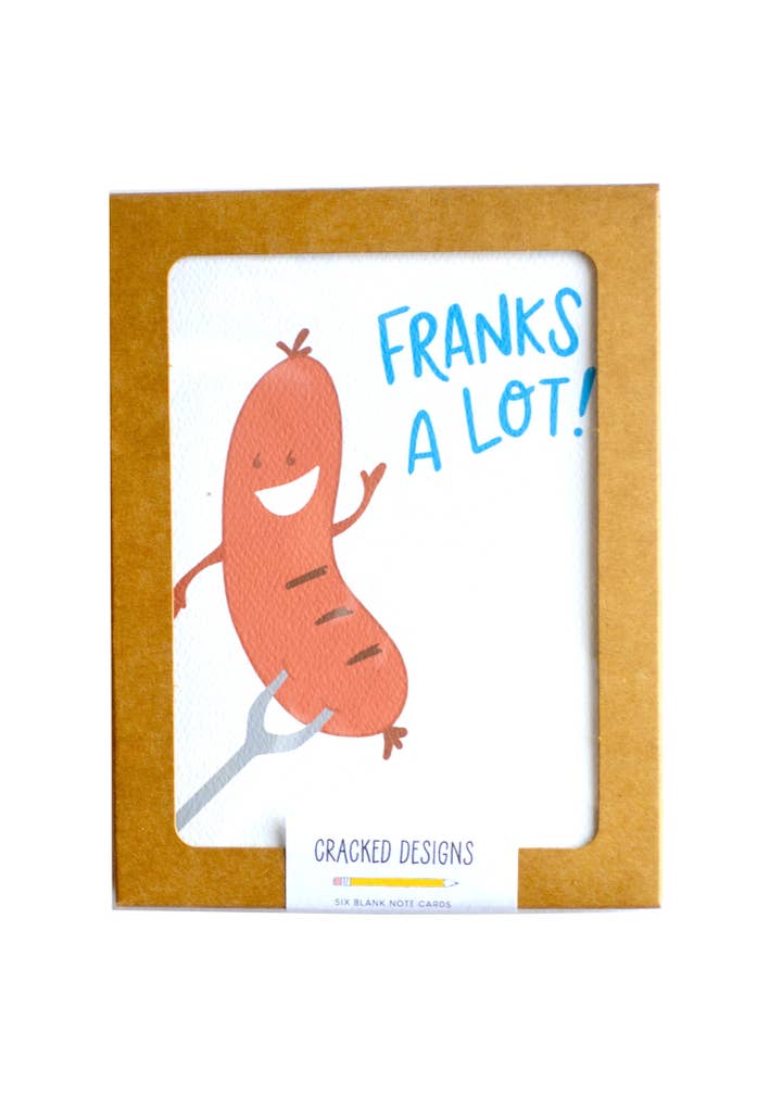 Franks A Lot Notecard Set for wholesale by Cracked Designs