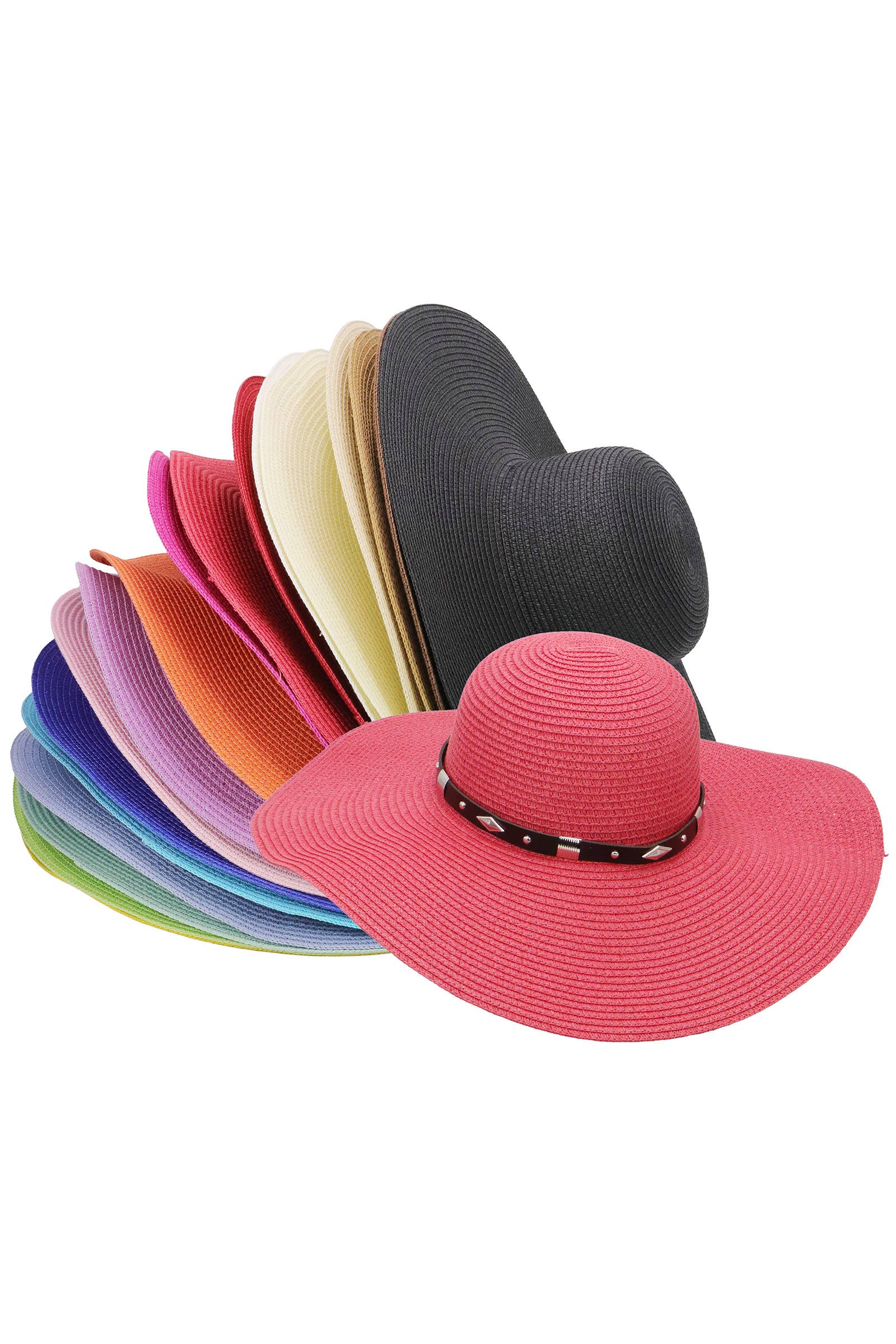 Cap Zone – wholesale Stråhatt – Dam – Diamant Concho Bälte Floppy Stråsolhatt18