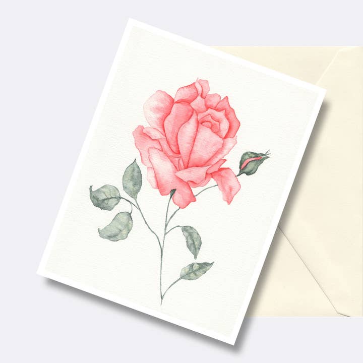 Blush rosa ros blommig konst gratulationskort för wholesale av Fine Art For Small Spaces